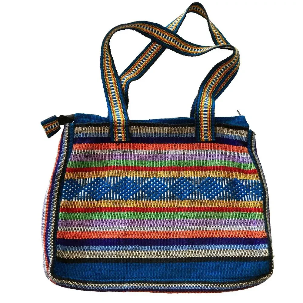 Pinzon Women's Shoulder Bag Blue Multicolor Hippie Festival